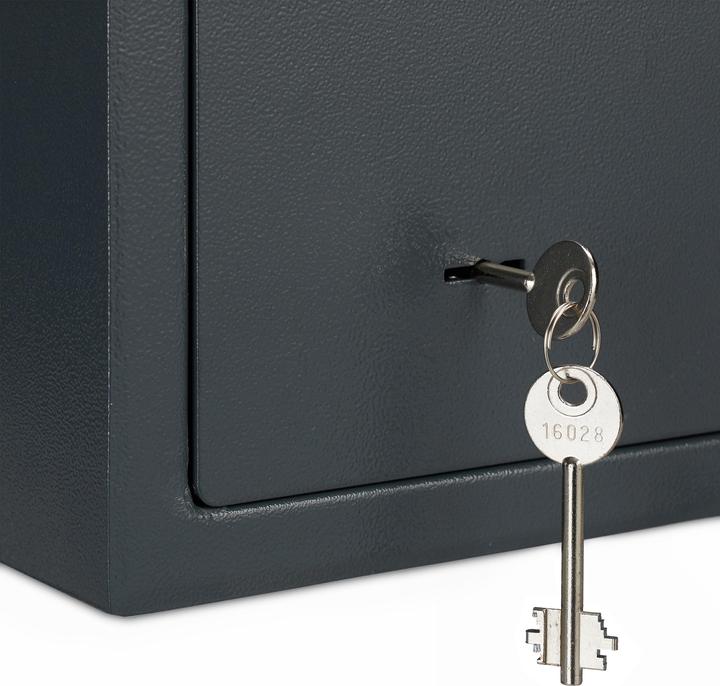 Actual product image Relaxdays Home Safe With Keys, Double-Bit Lock