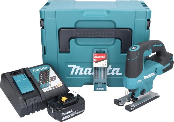 Produktbild Makita DJV 184 RF1J Akku Stichsäge 18 V Brushless + 1x Akku 3,0 Ah + Ladegerät + 5 tlg.