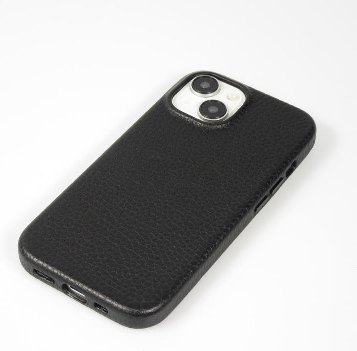 Immagine prodotto PhoneLook Copertina in pelle di vitello di lusso completamente granulata con pulsanti in metallo e MagSafe (Apple iPhone 15)