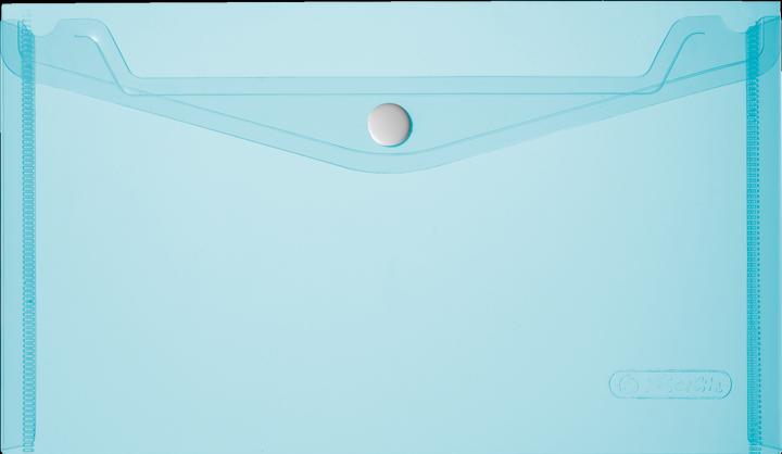 Produktbild Herlitz Dokumententasche, DIN A5, PP, blau-transparent glasklar, mit weissem Druckknopfverschluss, 0,20 mm (A5)