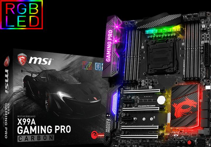 Image du produit MSI X99a Gaming Pro Carbone (LGA 2011-v3, Intel X99, ATX)