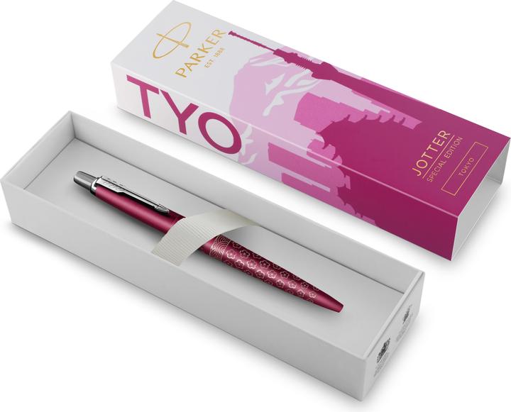Actual product image Parker Pen Retractable biros JOTTER Tokyo, metallic pink Stroke width: M, stroke colour: blue, barrel made of (Pink, 1 x)