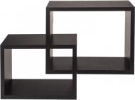 Image du produit Ootb Étagère murale en bois noir, lot de 2 (17 x 13 x 9 cm)
