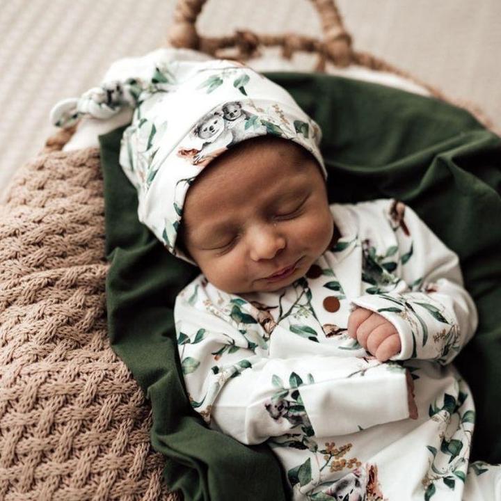 Actual product image Snuggle Hunny Newborn beanie eucalyptus