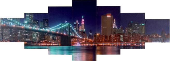 Produktbild Swisshandel24 Leinwandbild, Wandbild Keilrahmenbild Kunstdruck, 7-teilig 140x50cm - New York (140 x 50 cm)