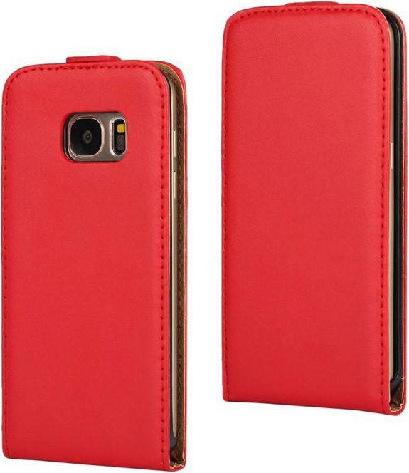 Produktbild Hermex Samsung Galaxy S8 Leder Flip Case Cover Etui Tasche Vertikal Hülle ROT