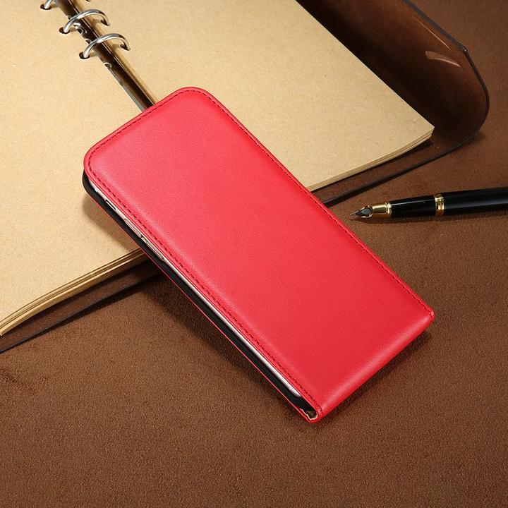 Produktbild Hermex Samsung Galaxy S8 Leder Flip Case Cover Etui Tasche Vertikal Hülle ROT