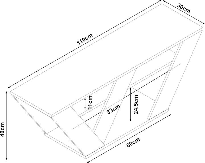 Produktbild En.Casa Fernsehtisch Nome 110x30x40cm Eicheoptik (110 x 30 x 40 cm)