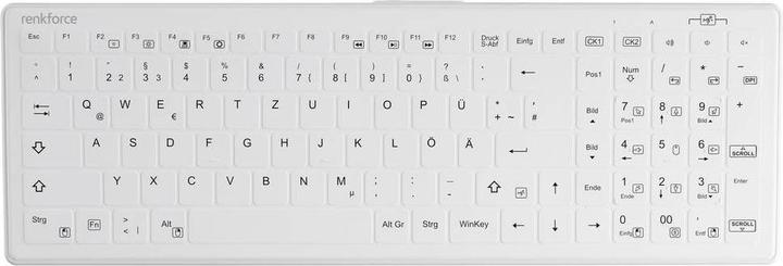 Actual product image Renkforce RF-WPIK-500 USB Hygiene-Tastatur Deutsch, QWERTZ, Windows® Weiss Siliko (DE, Cable)