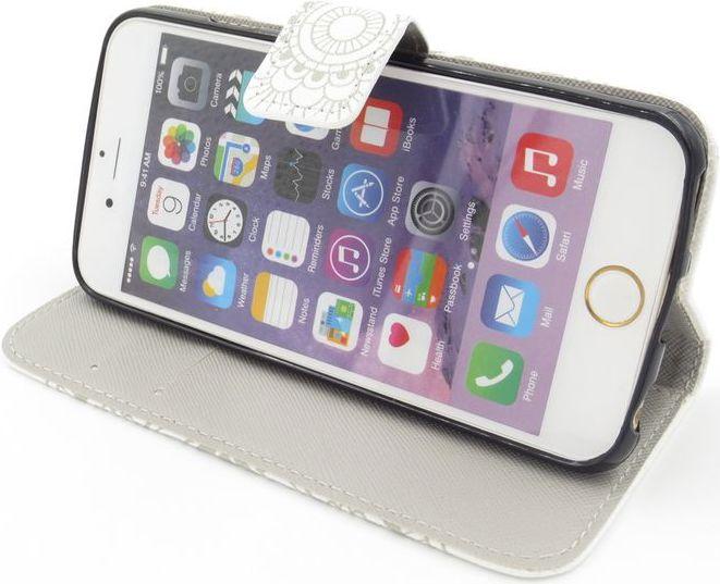 Produktbild Hermex iPhone 7 Plus Mandala Henna Leder Etui Tasche Hülle Case WEISS