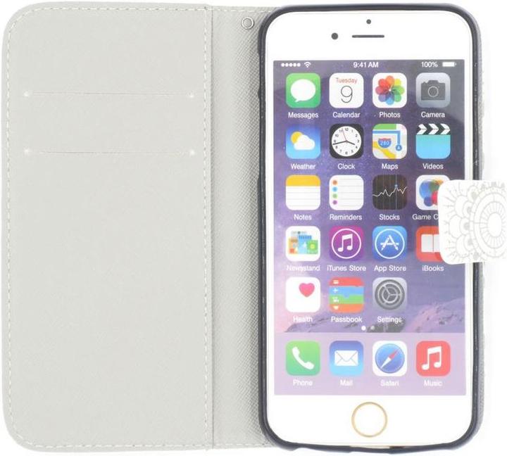 Produktbild Hermex iPhone 7 Plus Mandala Henna Leder Etui Tasche Hülle Case WEISS