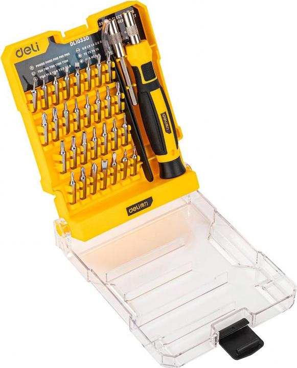 Image du produit Deli Tools Jeu de tournevis de précision 33 pcs EDL1033D