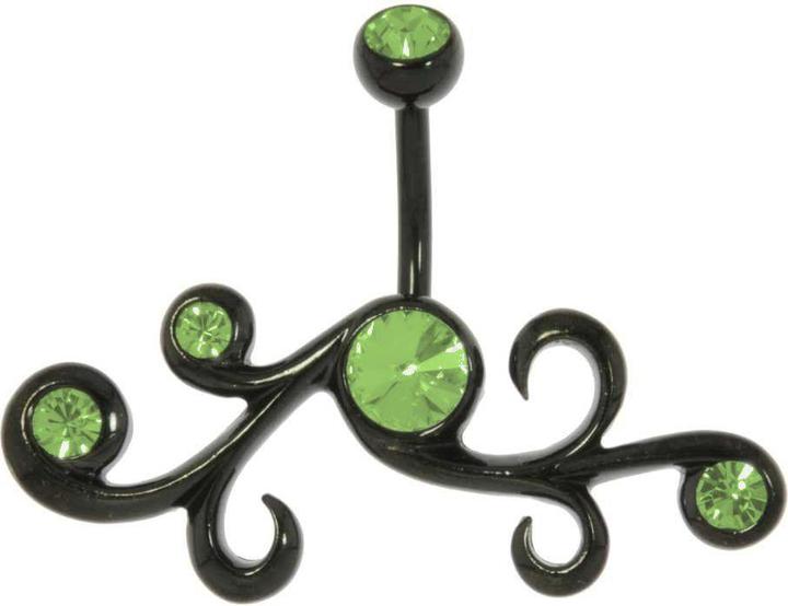 Actual product image Bijouteria Bellypiercing (Surgical steel 316L, Crystal, PVD coating (black))