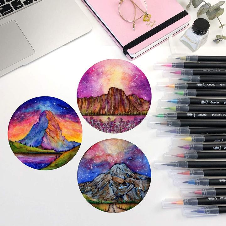 Produktbild Ohuhu Aquarell-Pinselstifte (Mehrfarbig, 24 x)