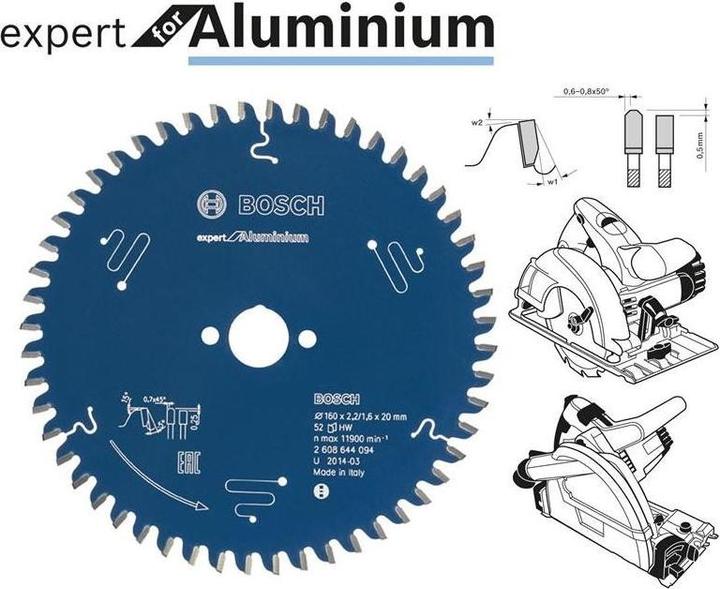 Actual product image Bosch Professional Zubehör Circular saw blade Expert for Aluminium, 190 x 30 x 2.6 mm, 56