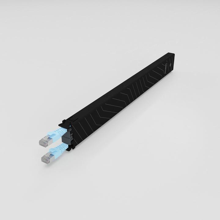 Produktbild PATCHBOX one / Cassette / 8RU / Cat 6A, UTP, 0.8 m, Blau (UTP, CAT6a, 0.80 m)