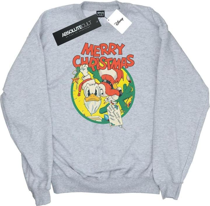 Actual product image Disney Mens Donald Duck Merry Christmas Sweatshirt (L)