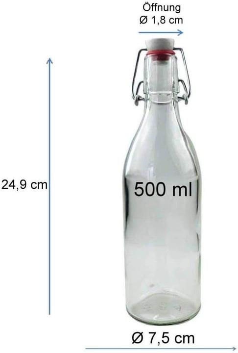 Produktbild Viva scandinavia Glasflaschen-Set mit Bügelverschluss (8 Stück, 0,5 L) inkl Trichter (8 Stk., 4 l)