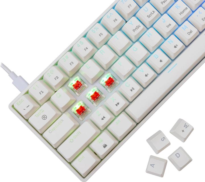 Actual product image White Shark GK-004211 Shinobi-2 Red Switch, White US (US, Cable)