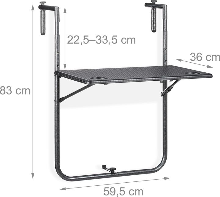 Produktbild Relaxdays Balkonhängetisch (59.50 cm)