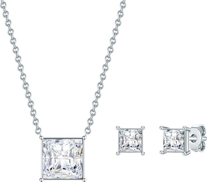 Lulu & Jane Damen Messing verziert mit Kristallen von Swarovski® silber 38,0 cm Basiskette + 5,0 cm Verlängerung (Messing)