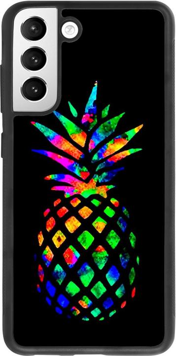 Actual product image PhoneLook Coque Silicone rigide noir Pineapple Multi-colors (Samsung Galaxy S21 FE 5G)