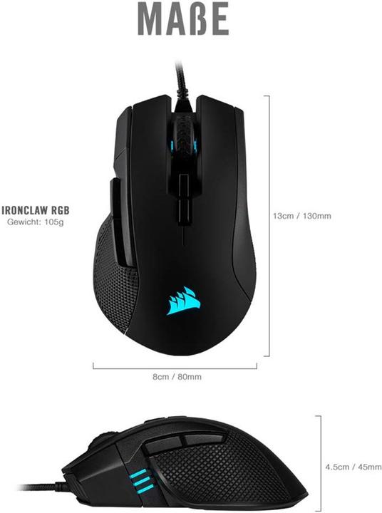 Produktbild Corsair Ironclaw RGB (Kabelgebunden)