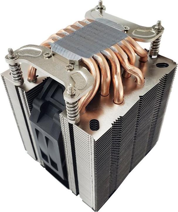 Actual product image Dynatron A49 AMD AM4 AM5 Cooler 4U Heatpipes with Aluminium Socket and Aluminium Fin Stack Active (130 mm)