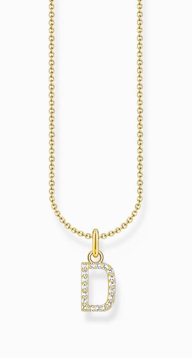 Produktbild Thomas Sabo Kette mit Buchstaben-Anhänger D vergoldet (925er Silber, 38 - 45 cm)