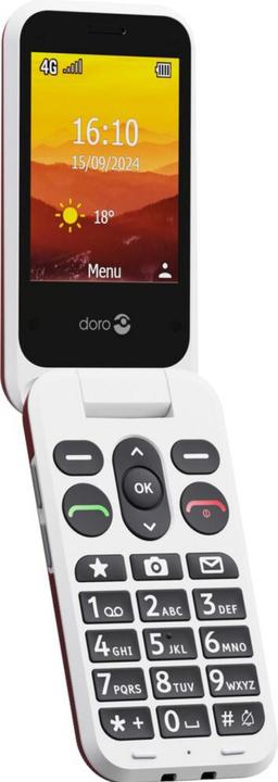 Produktbild Doro Leva L30, Clamshell, Single SIM, 7,11 cm (2,8"), 2 MP, 1150 mAh, Rot, Weiss (2.80", 2 Mpx, 4G)