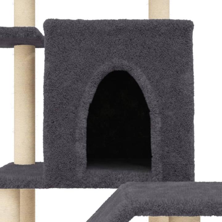 Actual product image VidaXL Kratzbaum mit Sisal-Kratzsäulen Dunkelgrau 97 cm,Farbe (97 cm, Dark grey)