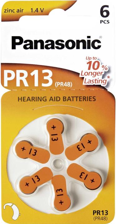 Produktbild Panasonic Hörgeräte Batterien PR13 (6 Stk., PR48, 310 mAh)