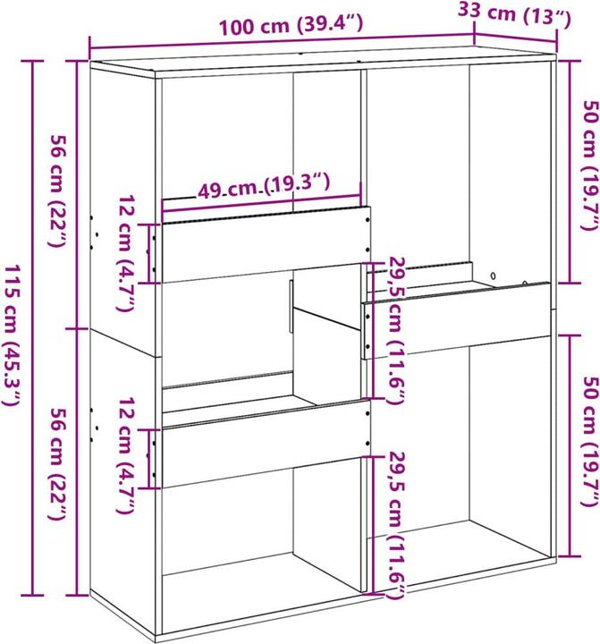 Actual product image VidaXL Luke (100 x 33 x 115 cm)