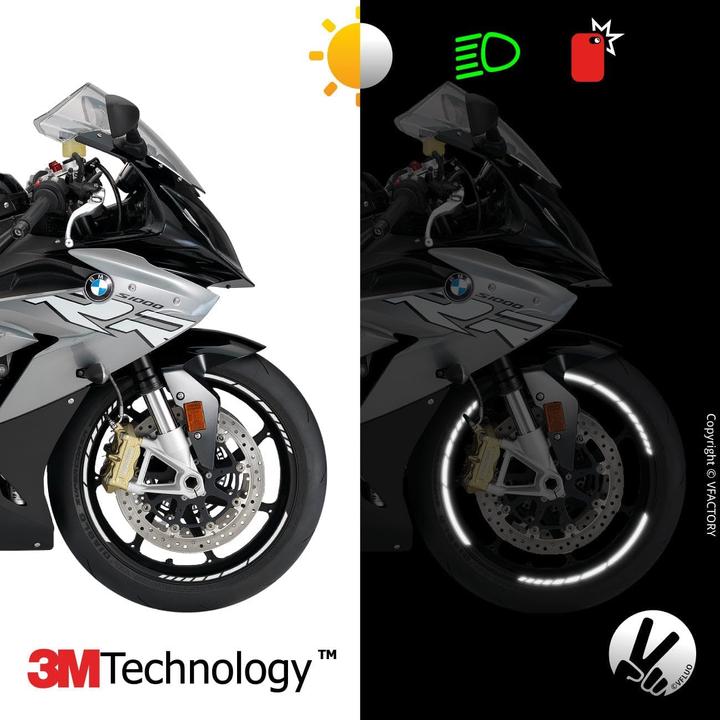 Actual product image VFluo Set of 2 reflective rim edge stickers