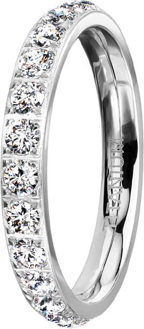 Actual product image Star Piercing Ring silver with crystals (55, 950 Platinum)