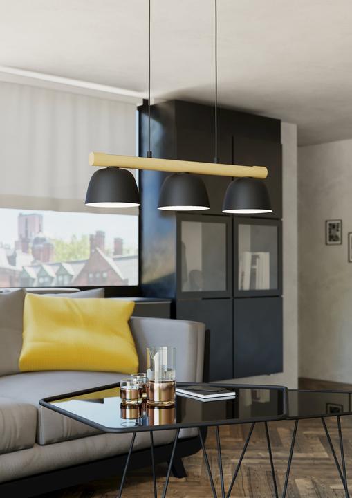 Image du produit EGLO 43739 SHERBURN E27 Suspension triple 770x200mm Noir Marron (E27)
