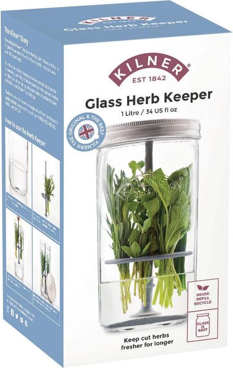 Produktbild Kilner Glas zum Aufbewahren frischer Kräuter (1 Stk., 1 l)