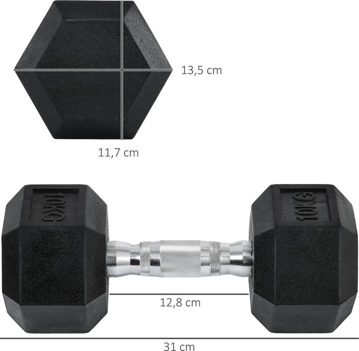 Actual product image Homcom Sechseck-Hantel (2 x 10 kg)