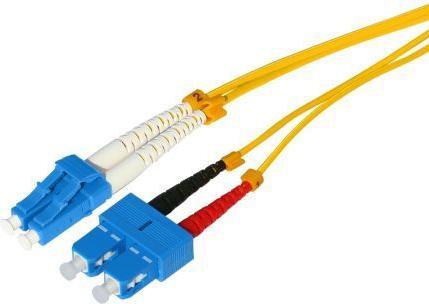 Actual product image Tecline LWL Patchkabel HD, 9/125 µm, Singlemode, OS2-Faser, LC Duplex Stecker / SC Duplex Stecker, g (U/UTP)
