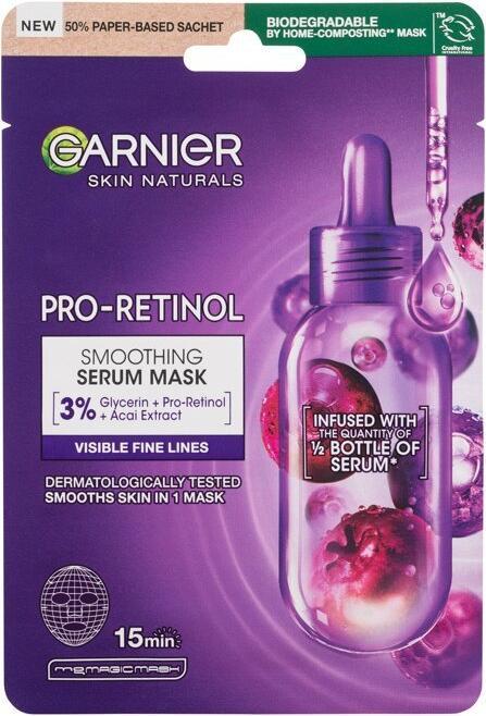 Garnier Skin Naturals Pro-Retinol Smoothing Serum Mask - Maschera viso levigante 22,0g