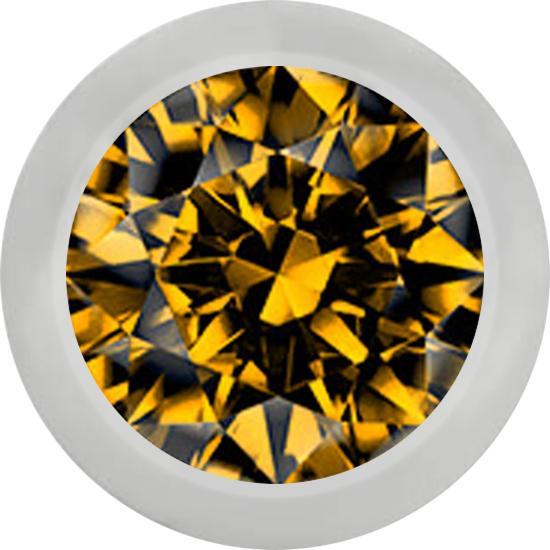 Actual product image Star Piercing Micro ball silver with crystal topaz (without brass, Surgical steel 316L)