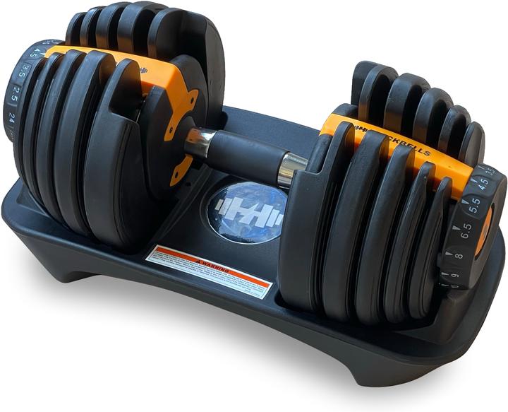 Actual product image Rockbells Verstellbares Hantel- / Gewichtsystem (2 bis 24 kg) Sport / Fitness inkl. Abstellbasis (1 x 2 kg - 24kg)