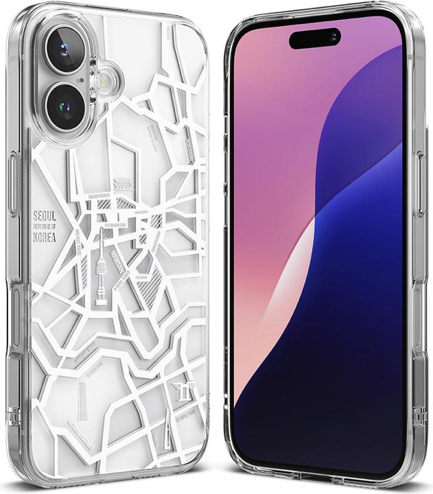 Produktbild Ringke - Fusion Design - iPhone 16 Plus - Seoul Map White (Apple iPhone 16 Plus)