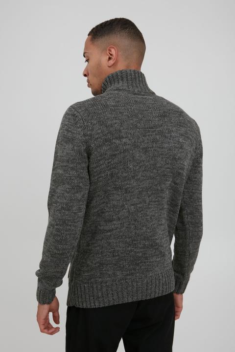 Actual product image Solid Philostrate Men's Jumper Chunky Knit Pullover Troyer Made Of 100% Cotton With Zipper (L)