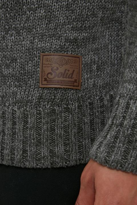 Actual product image Solid Philostrate Men's Jumper Chunky Knit Pullover Troyer Made Of 100% Cotton With Zipper (L)