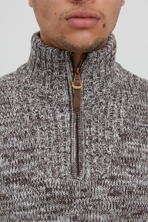 Image du produit Solid Philostrate Pull En Grosse Maille À Col Camionneur Pull-Over Pour Homme 100% Coton Avec Fermet (M)