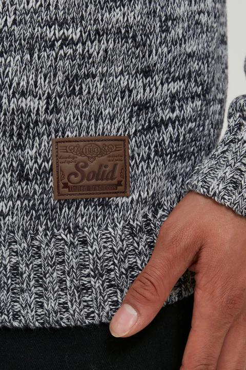 Image du produit Solid Pomeroy Cardigan Gilet Veste En Grosse Maille Pour Homme Avec Col Droit 100% Coton (L)