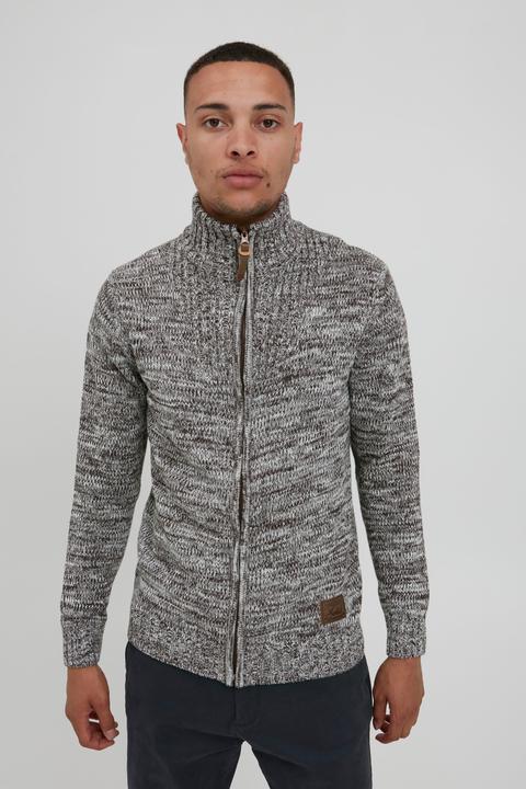 Actual product image Solid Pomeroy Men's Cardigan Chunky Knit Jacket With Funnel Neck Made Of 100% Cotton (XL)