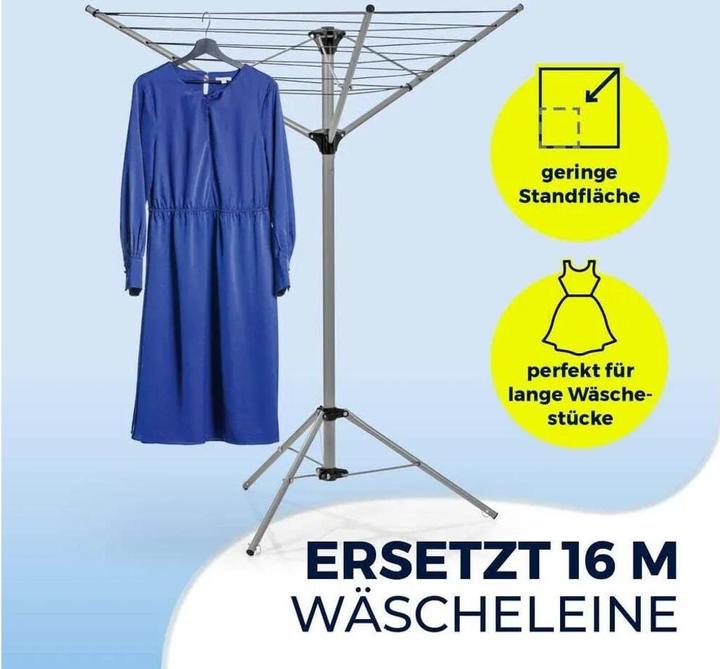 Produktbild Easymaxx Wäschespinne Platzwunder Offen: 28 x 76 x 144 cm, 16 Meter (16 m)