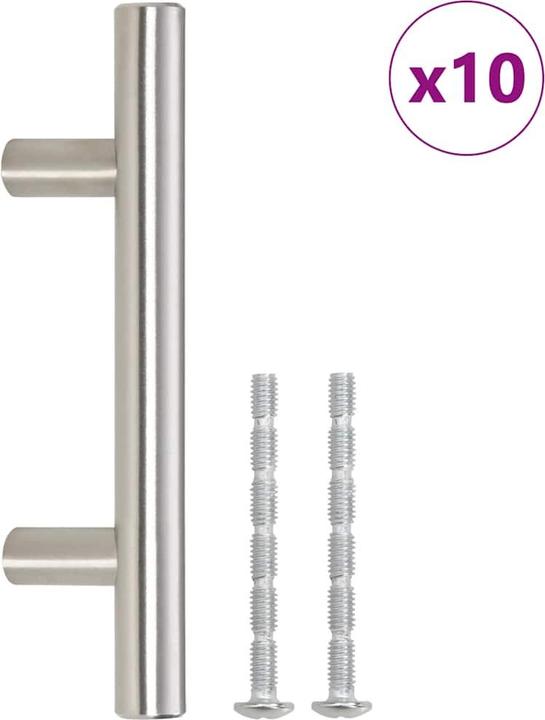 Immagine prodotto VidaXL Maniglie per mobili 10 pezzi argento 64 mm in acciaio inox, colore